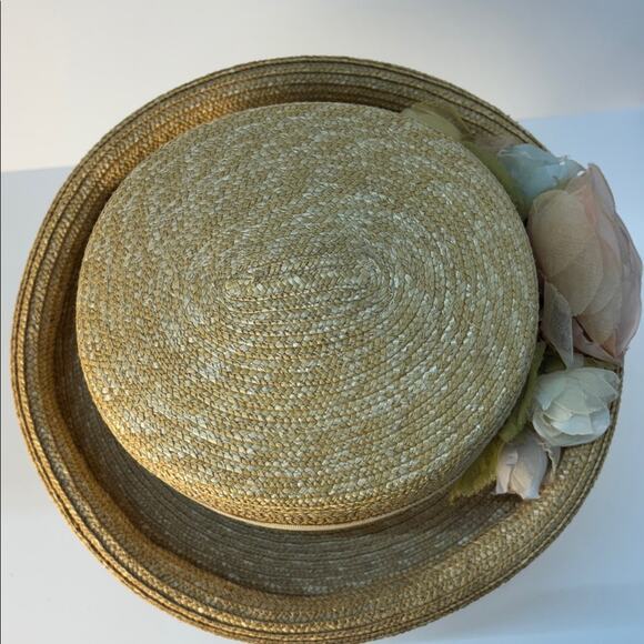 Vintage Liz Claiborne Natural Straw Hat - Picture 5 of 8